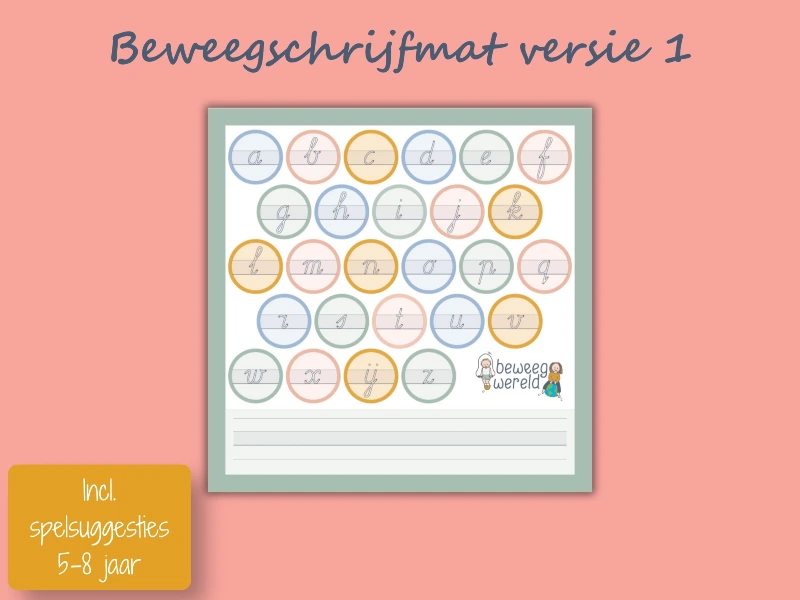 Beweegschrijfmat versie 1 (t streep)